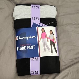 Champion Girls Flare Pants 2-Pack - Black and Light Gray